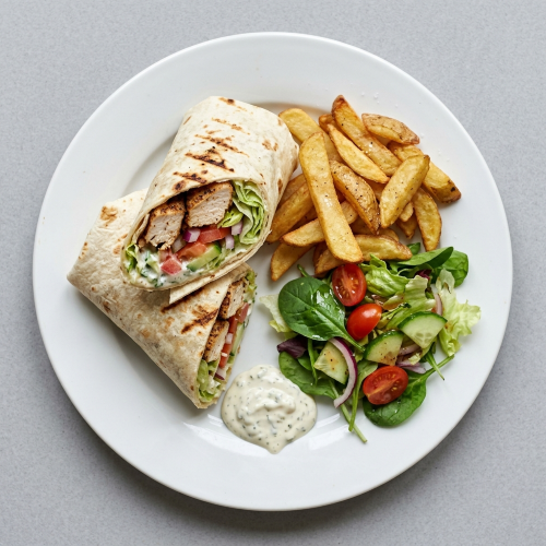 Chicken Wrap & 1/2 Chips 